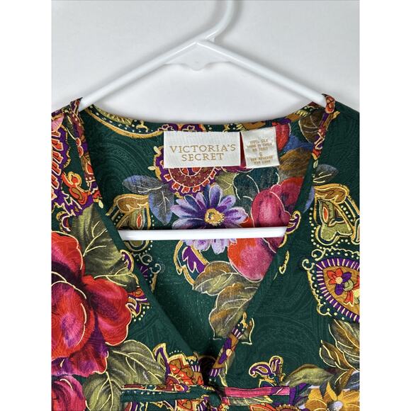 Vintage Victoria Secret Paisley Floral Button Kimono Robe 100% Silk Size Small - Picture 2 of 8